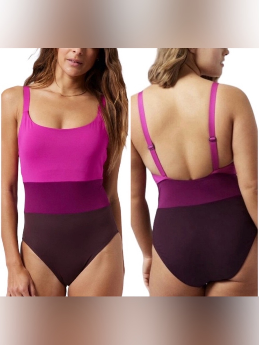 Athleta Coastline One Piece Swimsuit Medium M Electric Fuchsia Perfect Women’s